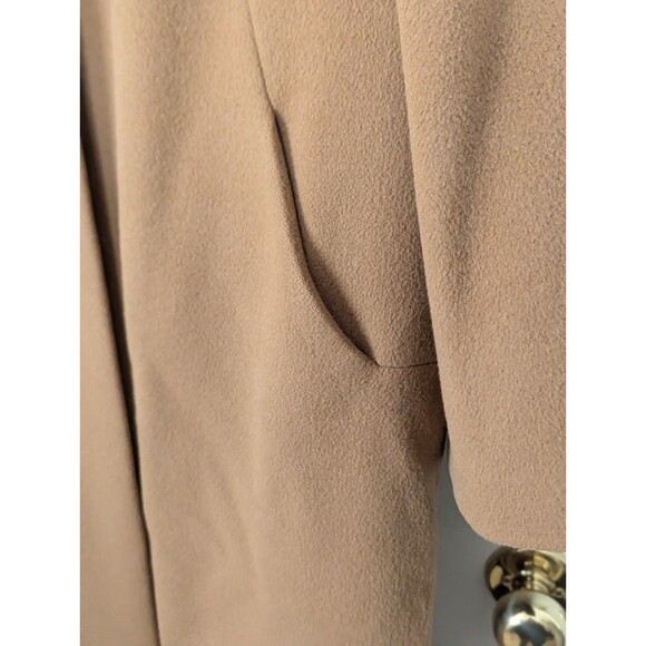 VTG 50s Chinese Cashmere Long Coat Fur Collar Womens XL Carmel Brown USA Made - Picture 4 of 14